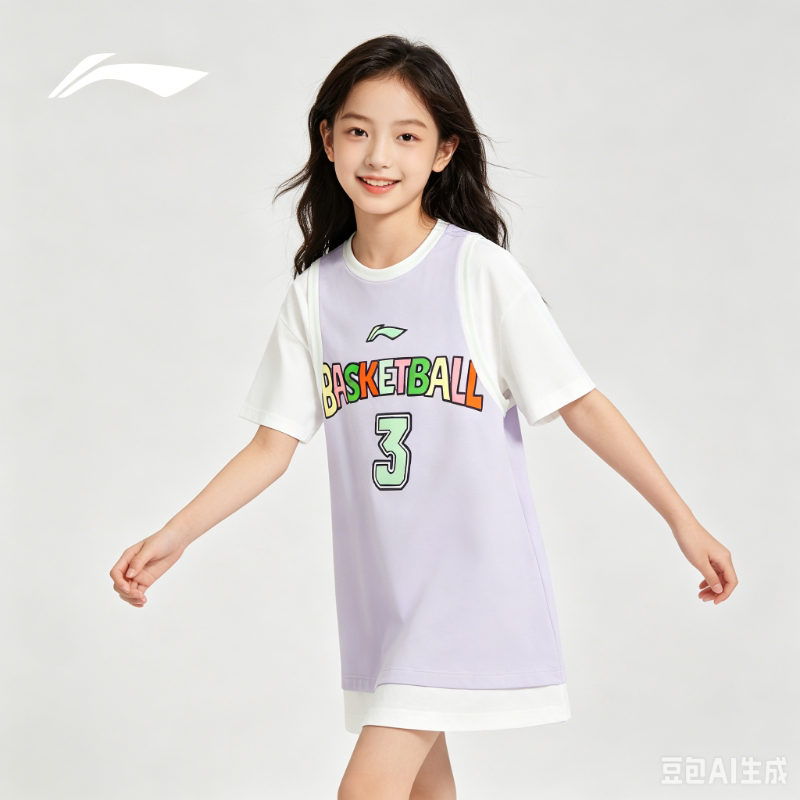 李宁连衣裙女小童夏季新款日常穿搭舒适运动生活系列舒适YSKS146