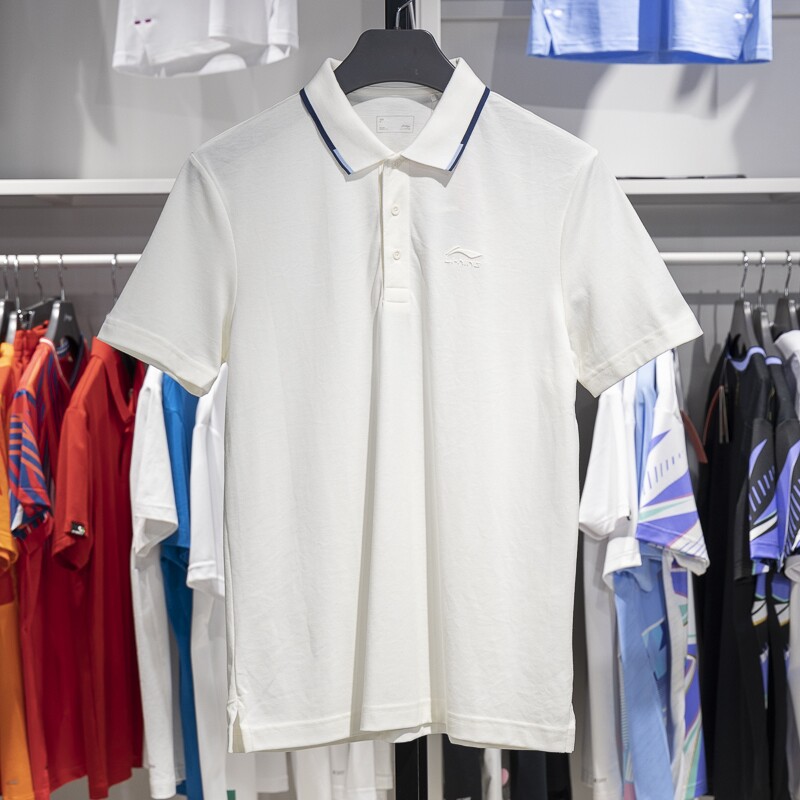 李宁短袖POLO衫 2024秋季新品运动潮流系列男子纯棉T恤APLU165