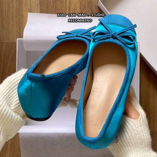 法式蝴蝶结内增高玛丽珍芭蕾鞋女