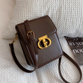 高级感复古包包女士2025新款 潮时尚 质感单肩包纯色百搭斜挎手机包