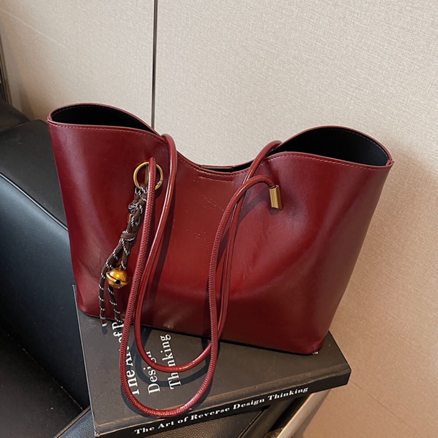 复古红色大容量包包女士2026新款高级感百搭单肩包上班通勤托特包,箱包皮具/热销女包/男包,通用款女包,淘宝优惠券,粉丝福利购,淘宝优惠卷