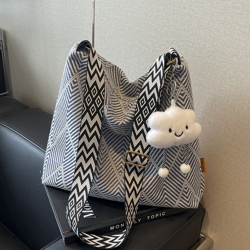 时尚百搭轻便帆布单肩斜挎托特包