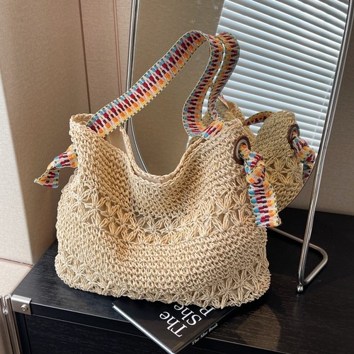 编织草编包休闲度假单肩托特包