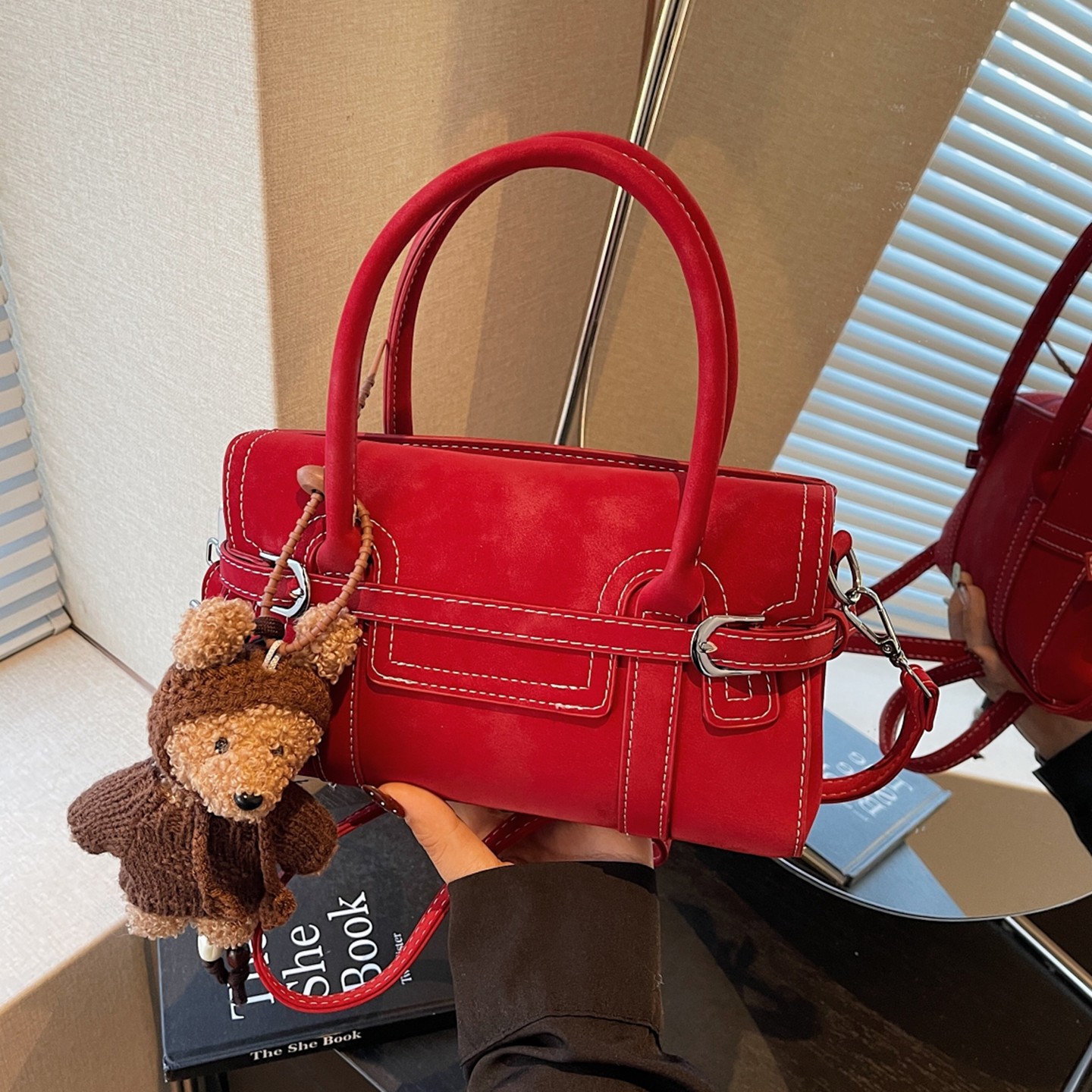 高级感小众红色包包女2026新款婚包复古百搭斜挎包通勤手提小方包,箱包皮具/热销女包/男包,通用款女包,淘宝优惠券,粉丝福利购,淘宝优惠卷
