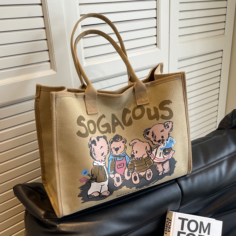 帆布托特包单肩手提袋日韩风