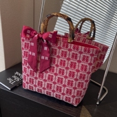 大容量婚包女新娘2026新款 红色喜字帆布托特包伴娘包伴手礼手提袋