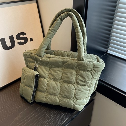 时尚百搭流行单肩棉服包托特包