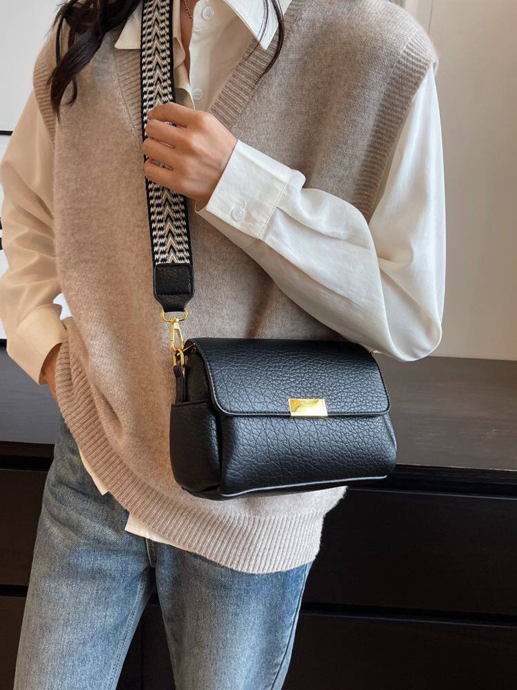 Borsa a tracolla piccola da donna, elegante e raffinata, con texture retrò, nuova collezione 2026, versatile e alla moda, con ampia tracolla, ideale per pendolari e come cuscino da spalla._voghion.com