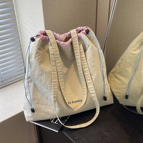 休闲大容量帆布通勤单肩托特包