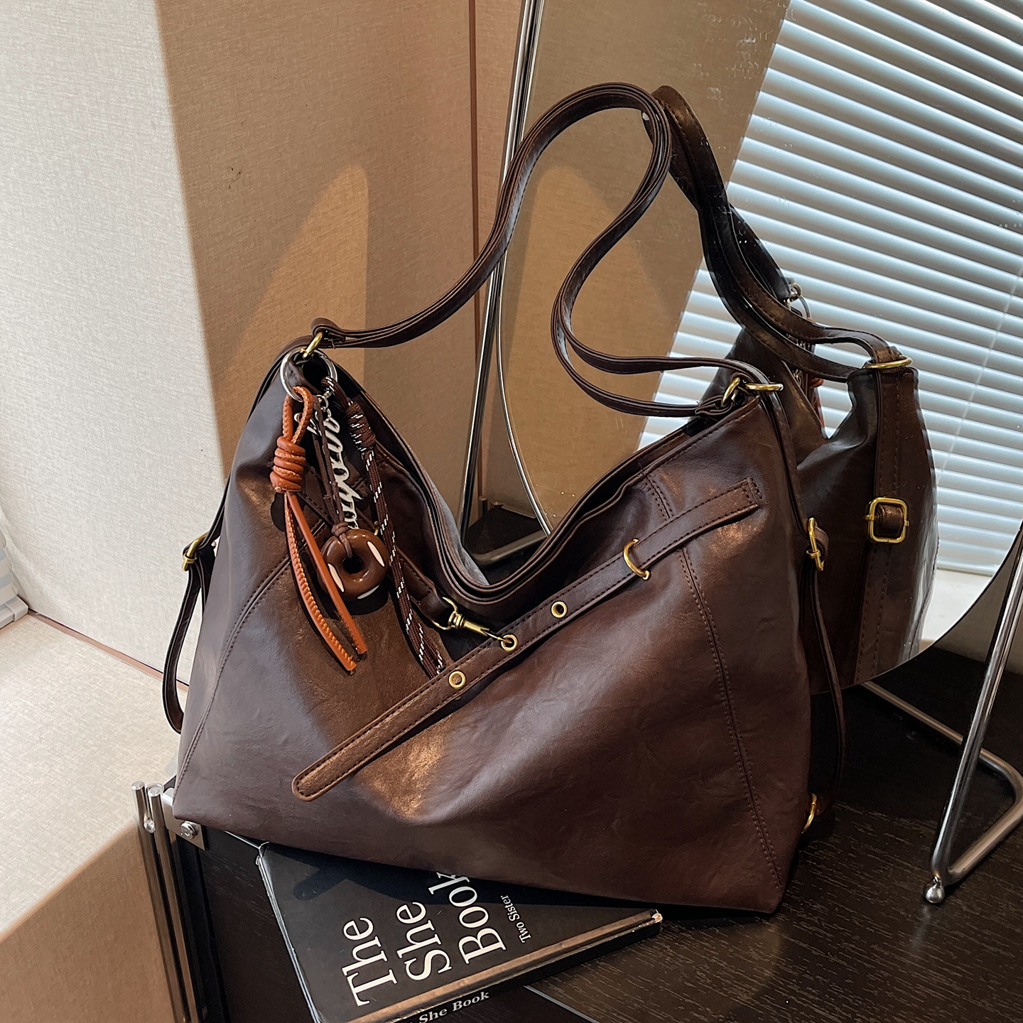 美拉德复古单肩托特包双肩背包