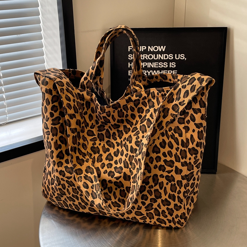 时尚豹纹大容量斜跨托特包手提袋