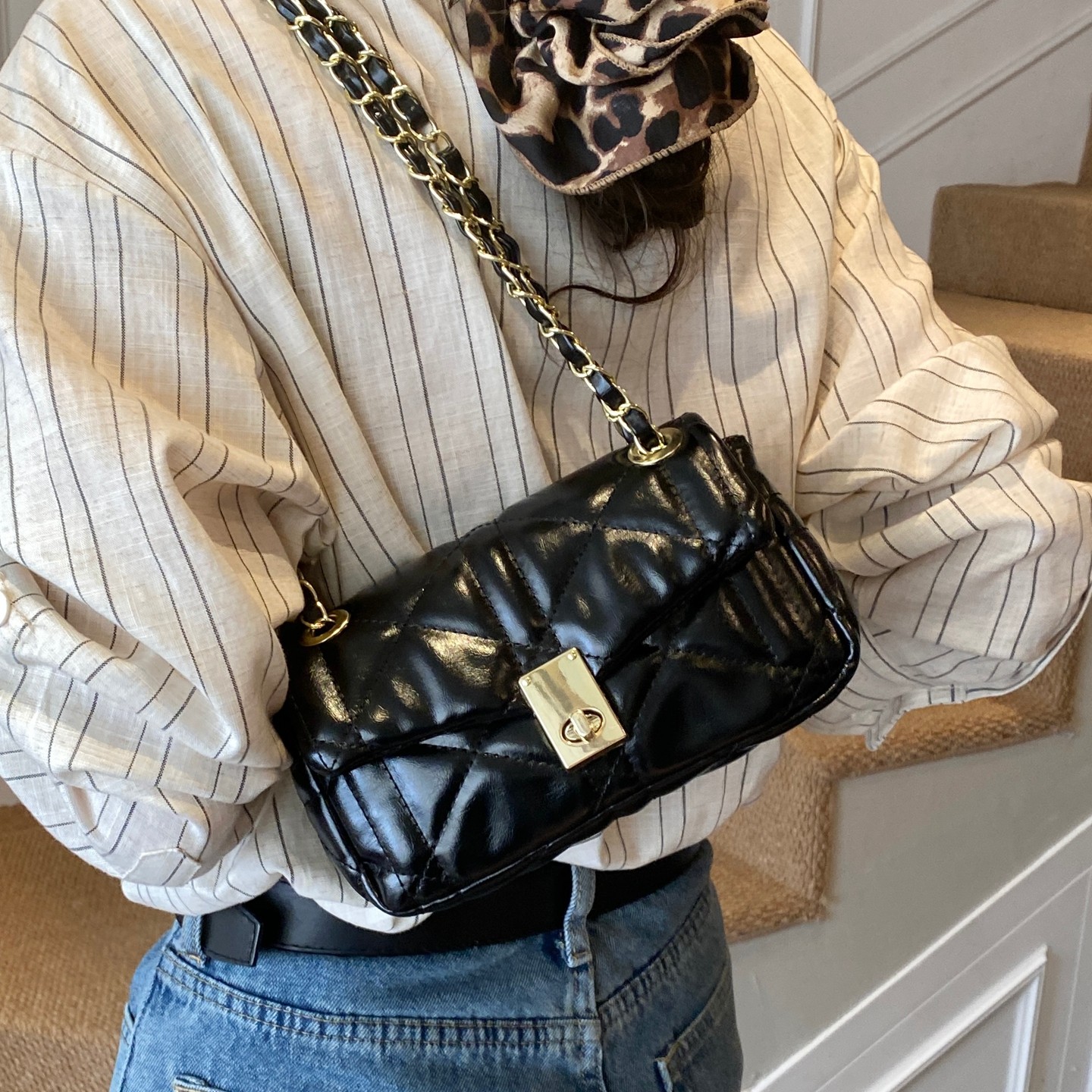 菱格绣线小包包女士2026新款高级感时尚单肩包百搭链条斜挎小方包,箱包皮具/热销女包/男包,通用款女包,淘宝优惠券,粉丝福利购,淘宝优惠卷