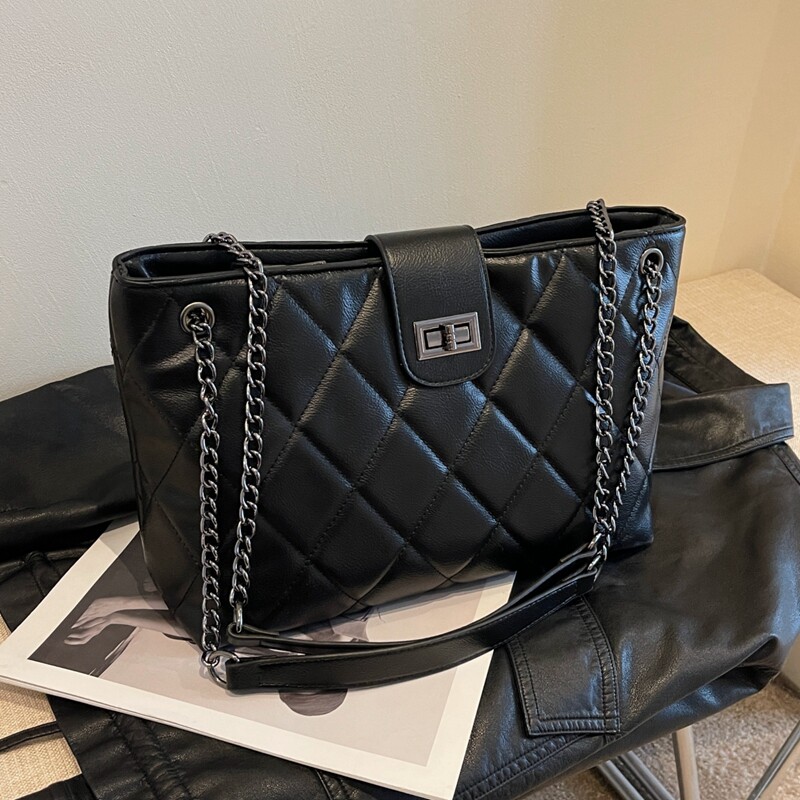 菱格链条包包女大容量2025新款上班通勤托特包高级感百搭单肩大包,箱包皮具/热销女包/男包,通用款女包,淘宝优惠券,粉丝福利购,淘宝优惠卷