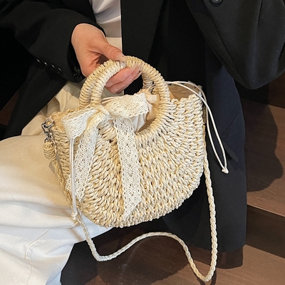 编织手提菜篮子包夏季休闲斜挎包