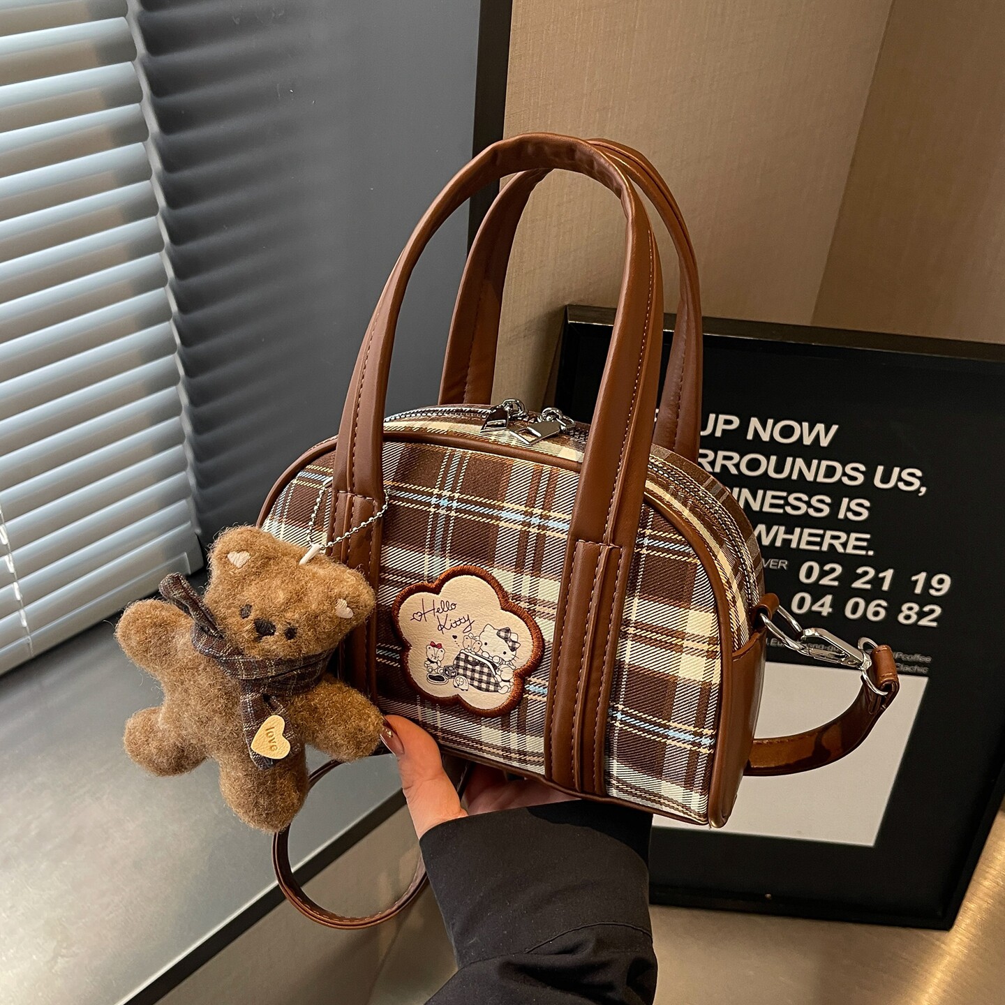 今年流行格子包包女式2026新款时尚撞色百搭斜挎包爆款手提小拎包