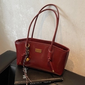 喜庆红色新娘结婚包女2025新款 高级感托特包大容量通勤单肩腋下包