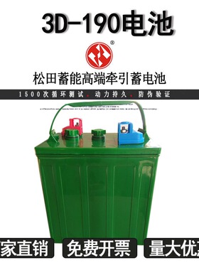 松田6V观光巡逻车电池3DG190 蓄电池3-DG-190冰激凌车用电瓶190AH