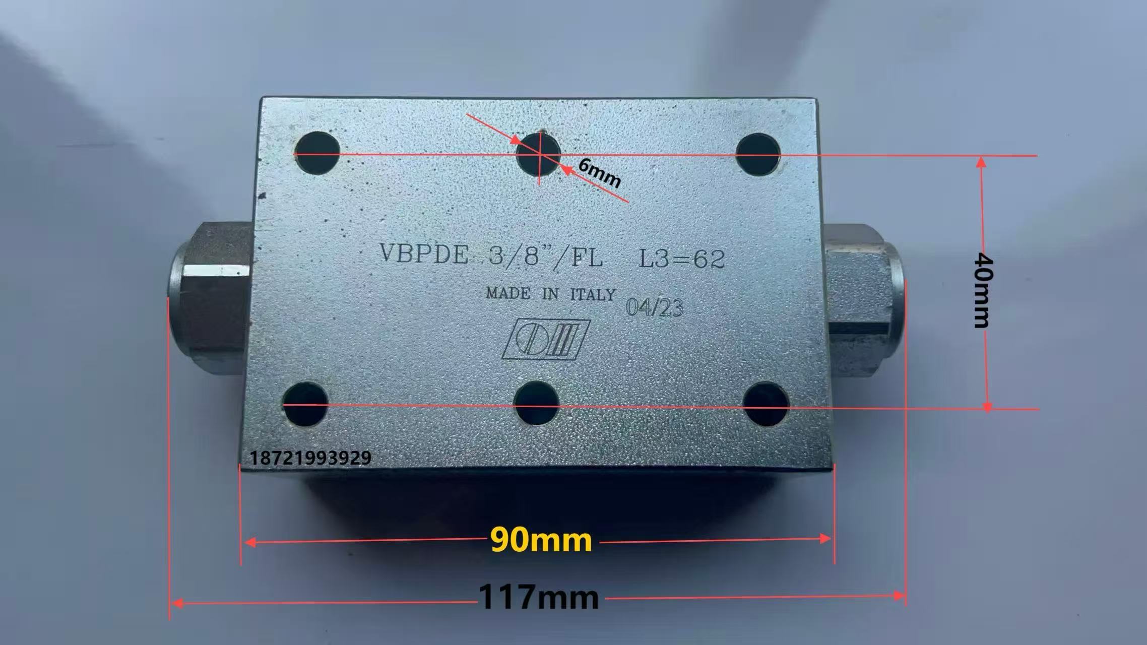 OM 03 V0187意大利OM 品牌板式双向液压锁 VBPDE 3/8 FL L3=62mm