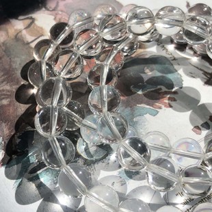 建木信使|【高品质】天然净体白水晶巴西无优化透明手串原矿