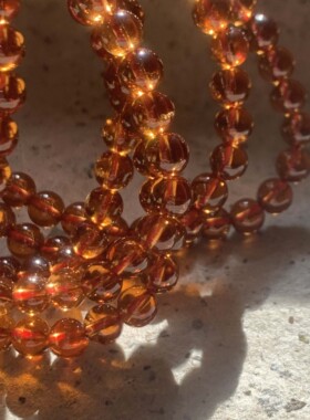 建木信使｜【高品质】天然芬达石榴石巴西透体水晶手串 原石原矿