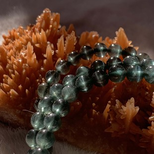 建木信使｜【少有】天然高品质猫眼绿磷灰石透体水晶手串手链原矿