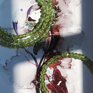 建木信使|【高品质】天然橄榄石三圈手链刻面绿色水晶手串原矿