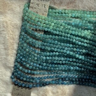 建木信使｜【少有】天然蓝绿晶蓝晶石水晶手串小尺寸无优化 原矿