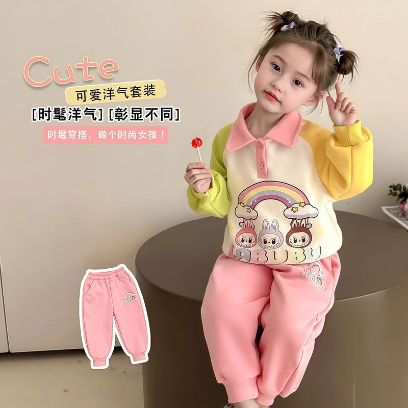 女童秋季卫衣套装儿童可爱裤子运卫衣/绒衫