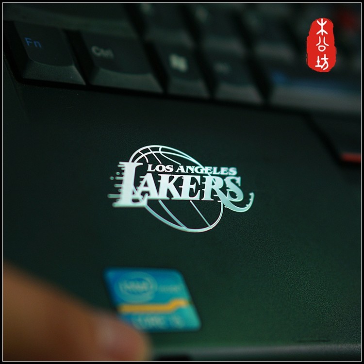 木公坊nba科比湖人队队徽手机金属贴纸电脑贴平面都能贴