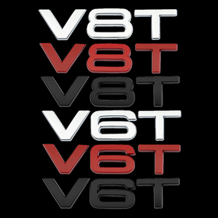 适用奥迪车标A4A6Q3Q7A8L四驱V6T车贴Q5后尾标字标侧标V8T车身贴