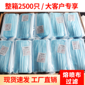 2500只整箱一次性口罩防护三层成人防尘透气夏季 防晒美容男女口罩