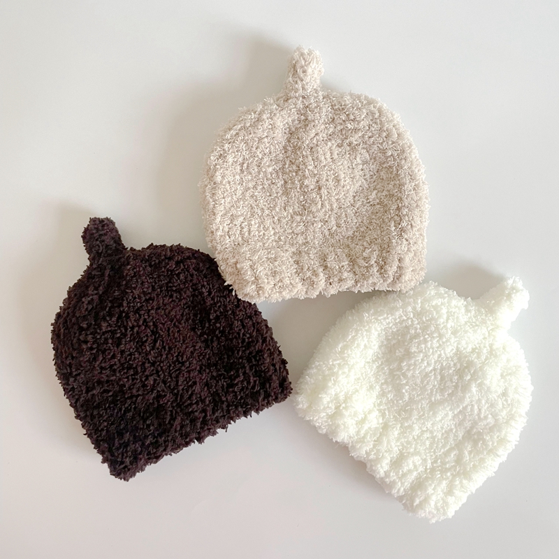 婴儿珊瑚绒套头帽柔软舒适保暖帽