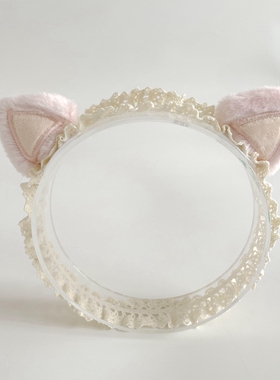 可爱立体耳朵发带婴儿满月百天搭配头花发饰弹力发箍超仙女宝头饰