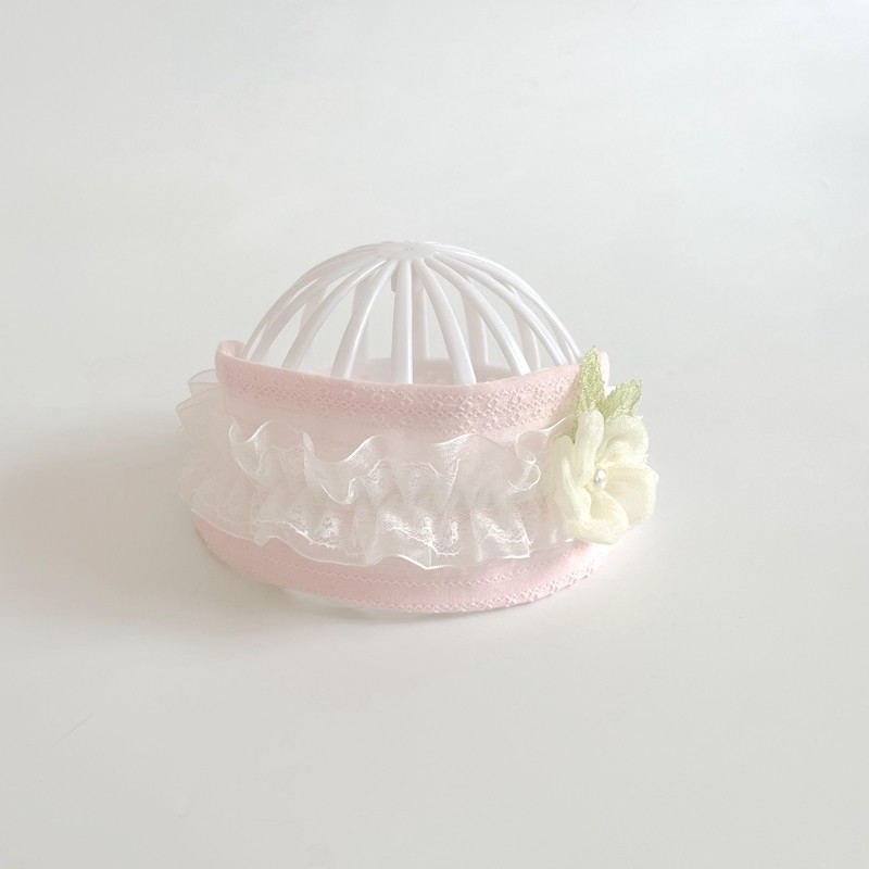 手工制作宝宝婴儿棉线发带发箍护囟门帽蕾丝弹力头带头花棉布柔软