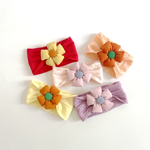 婴儿发带护囟门帽头花脑门心头带饰品新生儿百天周岁宝宝头饰萌