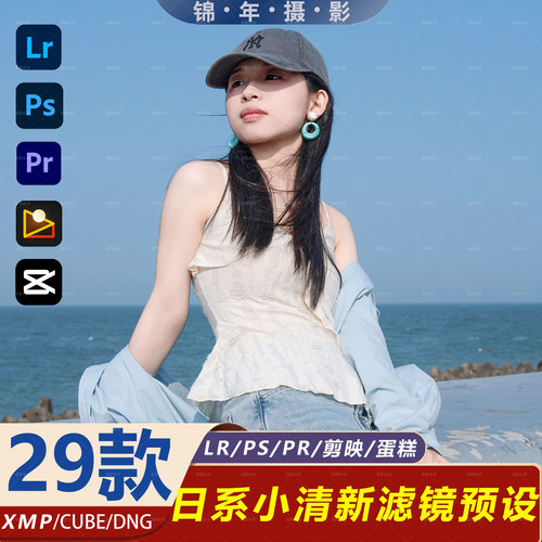 LR预设剪映lut像素蛋糕口令Lightroom日系小清新PS人像滤镜PR调色