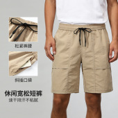 户外徒步健身裤 五分裤 宽松机能工装 lulu平替男夏轻薄透气速干短裤