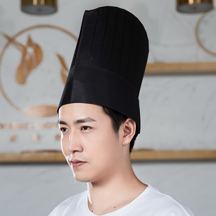 厨房一次性白色高帽餐厅饭店厨师服工作帽食品厂面点师无纺布帽子