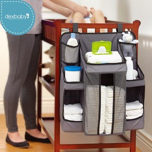 美国婴儿床收纳袋挂袋床头收纳婴儿置物架童床尿布挂袋