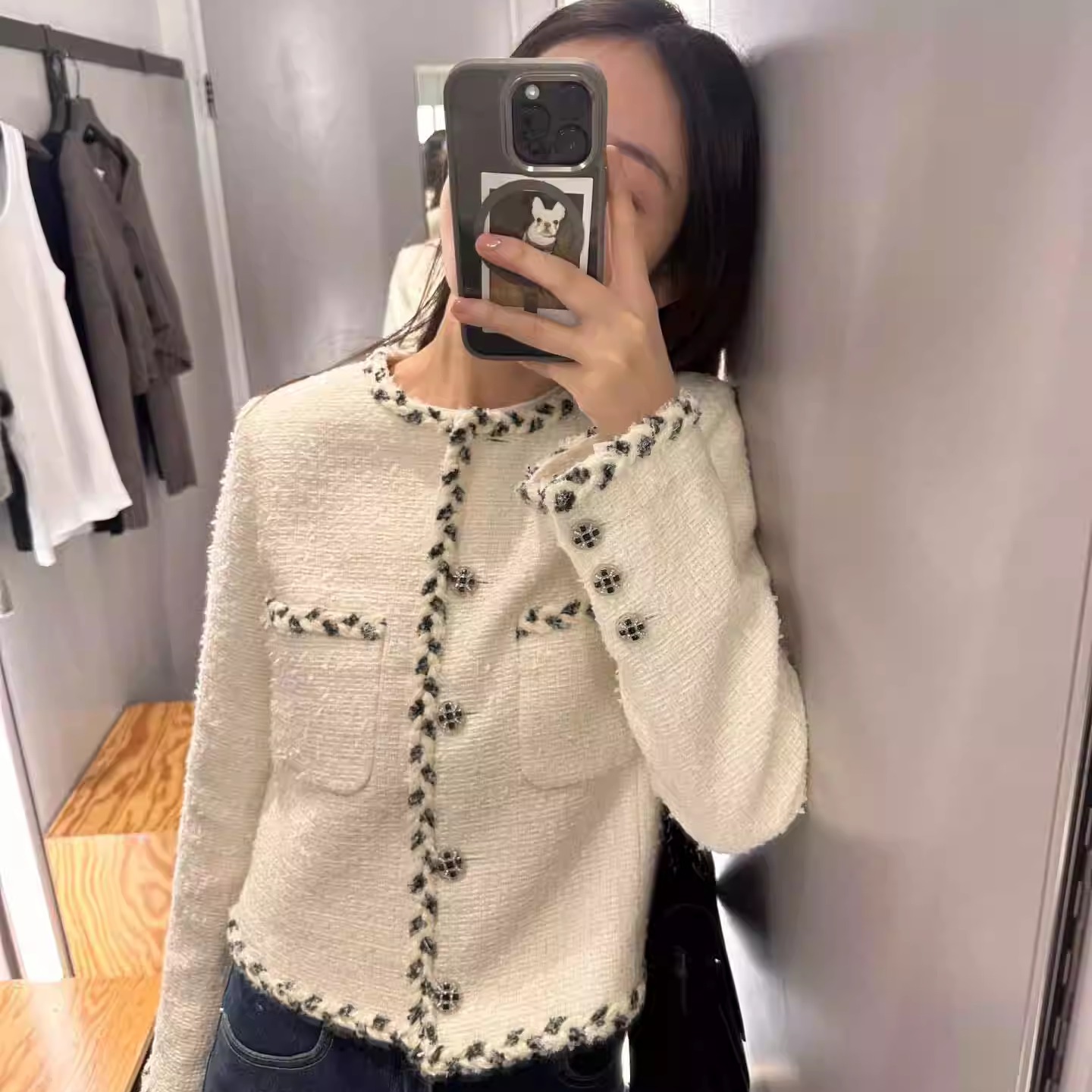 小香风2025秋冬新款粗花呢外套