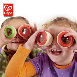 hape蜂眼万花筒儿童幼儿园玩具宝宝多棱镜益智百变木质科学实验