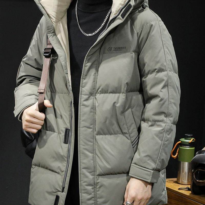 鹅绒新国标羽绒服男冬季连帽2024新款潮牌大码男士保暖外套中长款