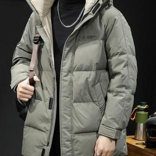 鹅绒新国标羽绒服男冬季连帽2024新款潮牌大码男士保暖外套中长款