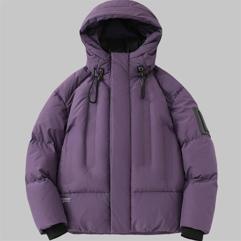 轻薄羽绒服男2024新款青少年高端连帽鸭绒外套冬季加厚保暖面包服