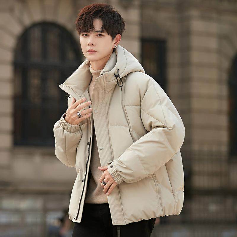 连帽羽绒服男外套2025新款秋冬季韩版轻薄保暖面包服男装夹克冬装