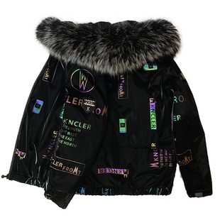 夹克皮毛一体皮草年轻外套 獭兔毛内胆可拆卸短款 派克服男冬季 新款