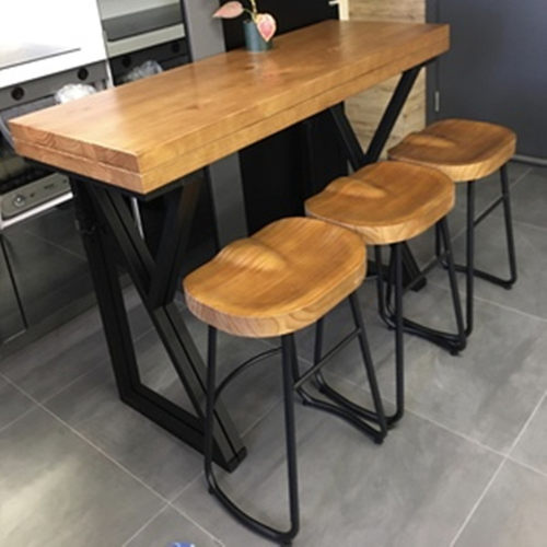 工业风实木家用吧台椅现代简约