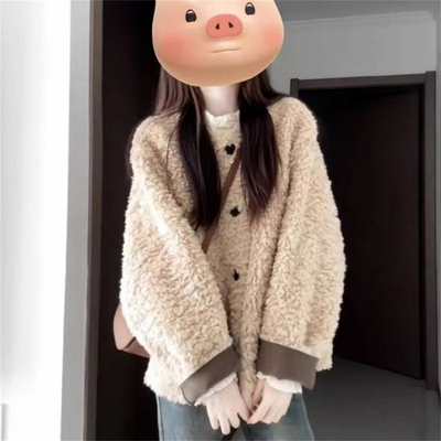 韩系仿羊羔毛摇粒绒外套女秋冬季