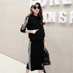 显瘦卫衣套裙半身裙两件套裙子 休闲套装 运动服2024春秋新款 女时尚