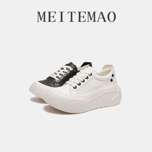 系带增高休闲小白鞋 跟7cm 暴走不累脚 MTM350 超轻